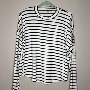 Madewell black and white striped long sleeve shirt